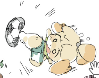 anthro ball barefoot blonde_hair bodily_fluids bottomwear chibi clothed clothing feet female flat_chested floppy_ears hair open_mouth shirt shooting short_hair shorts simple_background soccer_ball solo sweat thick_thighs topknot topwear white_background haramikarubi animal_crossing nintendo isabelle_(animal_crossing) canid canine canis domestic_dog mammal shih_tzu toy_dog 2026 colored_sketch full-length_portrait portrait sketch