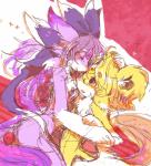 blonde_hair duo eyes_closed female hair kemono long_hair purple_hair pipisan mythology puzzle_and_dragons moonlight_carbuncle sunlight_carbuncle mythological_carbuncle mythological_creature