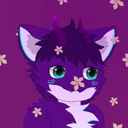 ambiguous_gender anthro facial_markings flower fur hair head_markings horn kemono markings plant purple_background purple_body purple_fur purple_hair simple_background solo meadowlark_firebird mythology xemberith dragon furred_dragon furred_scalie mythological_creature mythological_scalie scalie 1:1 2d_animation animated hi_res motion_tweening no_sound short_playtime video