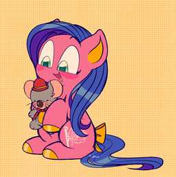accessory big_eyes blue_hair blue_tail bow_ribbon cutie_mark duo female feral furgonomics hair hooves mascot open_mouth open_smile pink_body plushie ribbons sitting smile tail tail_accessory tail_bow tail_ribbon sidruni chuck_e._cheese's_pizzeria hasbro mlp_g1 my_little_pony pizza_time_theatre pizza_time_theatre_incorporated charles_entertainment_cheese chuck_e_cheese_pony earth_pony equid equine horse mammal murid murine pony rat rodent 2022 hi_res