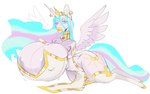 anthro areola areola_slip big_breasts bimbofication bimbofied breasts clothed clothing female huge_breasts lips solo thick_lips wide_hips scarfyace friendship_is_magic hasbro my_little_pony princess_celestia_(mlp) tagme