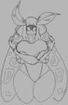 4_arms antennae_(anatomy) anthro arm_under_breasts bangs big_breasts breasts curvy_female curvy_figure empty_eyes female grey_background hair hourglass_figure hourglass_figured_female monster_girl_(genre) mouth_closed multi_arm multi_limb non-mammal_breasts noseless simple_background small_waist smile solo thick_thighs wide_hipped_female wide_hips wings chef_(artist) leopard_moth_(chef033) arthropod giant_leopard_moth insect lepidopteran moth tiger_moth 2021 digital_drawing_(artwork) digital_media_(artwork) hi_res monochrome sketch