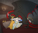 animated anthro anthro_on_feral bed bestiality candle dragon duo eastern_dragon etis face_fucking fellatio female feral furniture glowing irrumatio koenigsdrache male male/female mythological_creature mythological_scalie mythology night no_sound oral penile scalie sex shadarrius size_difference webm whiskers wings