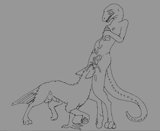 animal_genitalia animal_penis anthro anthro_on_feral anthro_penetrated balls beak beak_fetish beak_fuck beak_play beak_sex bestiality bodily_fluids bottle breasts canine_genitalia canine_penis claws container feathers female feral feral_penetrating genital_fluids genitals knot_in_sheath long_tail male male/female nipples open_mouth oral penetration penis sex sheath snout_fuck tail tail_feathers teeth vaginal_fluids einin mythology avian gryphon lizard mythological_avian mythological_creature reptile scalie 2026 black_and_white monochrome