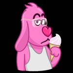 anthro clothing dessert eyewear food fur glasses heart_nose heart_symbol holding_food holding_ice_cream holding_object ice_cream licking_ice_cream looking_at_viewer male pink_body pink_fur seductive shirt simple_background smile solo tank_top telegram_sticker topwear transparent_background white_clothing white_shirt white_tank_top white_topwear unknown_artist telegram lovehound canid canine canis domestic_dog mammal alpha_channel animated loop