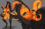 2024 absurd_res anthro areola big_breasts biped black_areola black_body black_hair black_nipples bodily_fluids breasts claws countershade_torso countershading digital_media_(artwork) digitigrade dragon dripping elemental_manipulation female female_anthro finger_claws fire fire_manipulation genitals grey_background hair hi_res horn long_hair lvlirror magic_user mythological_creature mythological_scalie mythology nipple_piercing nipple_ring nipples nude_anthro nude_female orange_body paws piercing pussy ring_piercing saliva saliva_drip scalie simple_background solo tail toe_claws