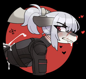 all_fours angry anthro assassin bent_over blood bodily_fluids bodysuit buckle clothing crossgender cum cum_on_back drooling ear_fins female fin genital_fluids gills glaring hair harness heart_symbol looking_back male male/female nosebleed obscured_sex ponytail ponytail_grab pulling_hair red_eyes saliva scar sharp_teeth skinsuit snout solo_focus straps tactical teeth tight_clothing touching_hair white_hair catlad vespyr_(catlad) aquatic barracuda fish istiophoriform