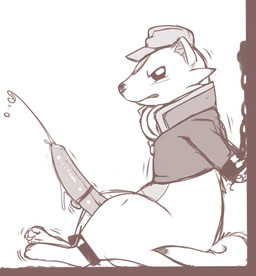 angry animal_genitalia animal_penis anthro big_penis blush bodily_fluids bottomless bound chain clenched_teeth clothed clothing cuff_(restraint) cum cumshot egg_vibrator ejaculation erection forced forced_orgasm fur genital_fluids genitals handcuffs hands_behind_back hat hay headgear headwear jacket male masturbation metal_cuffs orgasm pawpads penile penile_masturbation penis restraints semi-anthro sex_toy shackles sitting solo tapering_penis teeth topwear toying_self vibrator vibrator_on_penis emenius gundam gundam_build_divers gundam_build_fighters rommel_(gundam_build_divers) mammal mustelid musteline stoat true_musteline weasel 2018 absurd_res digital_drawing_(artwork) digital_media_(artwork) hi_res monochrome