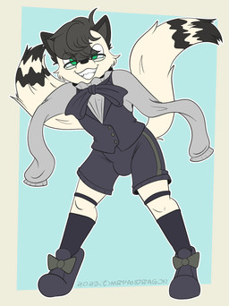 2_missing_limbs amputee bulge clothed clothing disability empty_sleeves footwear knee_highs knee_socks legwear male missing_all_arms socks solo mrpandragon jei_laule absurd_res hi_res