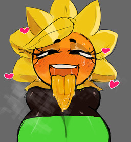 big_breasts black_eyebrows black_eyes blonde_hair blush blush_lines blushing_profusely bodily_fluids breasts breath exposed_breasts eyebrows eyelashes female flower freckled_face freckles glistening_eyelids green_body grey_background hair heart_symbol huge_breasts long_eyelashes musk narrowed_eyes not_furry orange_face orange_tongue plant saliva saliva_bubble saliva_string simple_background squint sunflower teeth teeth_showing tongue tongue_out yellow_petals qwpeowqpe electronic_arts plants_vs._zombies plants_vs._zombies_heroes popcap_games solar_flare_(pvz) elemental_creature flora_fauna flower_creature sunflower_(pvz) sunflower_creature hi_res