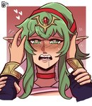 bodily_fluids drooling duo ear_play ear_rub erogenous_ears female first_person_view green_eyes green_hair hair heart_eyes heart_symbol humanoid_pointy_ears not_furry pointy_ears saliva unusual_erogenous_zone deepbeef fire_emblem fire_emblem_awakening nintendo tiki_(fire_emblem) elf humanoid manakete 2019 hi_res