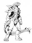 anthro armor frown male muscular muscular_anthro muscular_male solo spiked_tail spikes spikes_(anatomy) tail thagomizer almightyrayzilla dinosaucers stego dinosaur ornithischian prehistoric_species reptile scalie stegosaurian stegosaurus thyreophoran monochrome