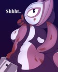 anthro big_breasts big_butt blood blood_on_butt blood_on_hand blood_on_tail blue_background bodily_fluids breasts briefcase butt covered_in_blood female fur looking_at_viewer looking_back mascot pink_body pink_fur shush simple_background slightly_chubby slightly_chubby_humanoid solo thick_thighs white_body white_fur wide_hips pizzabro bullet_train_(movie) momomon humanoid hi_res