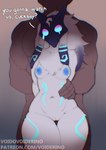 anthro areola arm_tuft belly belly_markings biped blue_areola blue_ear_tips blue_eyes blue_hair blue_markings blue_nipples breasts chest_tuft cuckold cuckold_pov dialogue dipstick_ears duo ear_markings empty_eyes faceless_character faceless_human faceless_male female female_anthro female_on_human fingers floppy_ears fur genitals hair hands_behind_back human_on_anthro innie_vulva insult insulting_viewer interspecies leg_markings legs_together looking_at_viewer lop_ears male male/female male_human markings mask medium_breasts multicolored_ears multicolored_eyes multicolored_hair muscular muscular_human muscular_male navel nipples nude nude_anthro nude_female nude_human nude_male purple_eyes question shoulder_tuft simple_background speech_marker talking_to_viewer text thick_thighs thigh_gap thigh_markings tuft vulva wearing_mask white_body white_fur white_hair voider_(artist) league_of_legends riot_games tencent kindred_(lol) lamb_(lol) bovid caprine human mammal sheep 2025 absurd_res artist_name chromatic_aberration digital_drawing_(artwork) digital_media_(artwork) english_text hi_res url