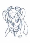 anthro female solo zipper moonlynxx chip_'n_dale_rescue_rangers disney gadget_hackwrench hi_res portrait sketch