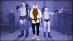 anthro armor bulge clothed clothing costume footwear fur gear gloves group hair hair_over_eye handwear hat headgear headwear legwear male multicolored_body multicolored_fur muscular muscular_male partially_clothed shoes stockings tattoo underwear weapon sky_chaser petruz_(modeler) artic_breeze_(sky_chaser) hammerhead_(petruz) rabbit_(petruz) sky_chaser_(character) wolf_(petruz) canid canine canis fish lagomorph leporid mammal marine rabbit shark wolf 16:9 3d_(artwork) digital_media_(artwork) hi_res source_filmmaker_(artwork) widescreen