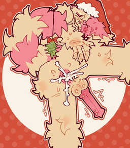 anal animal_genitalia animal_penis anthro anus bodily_fluids butt canine_genitalia canine_penis christmas_clothing christmas_headwear clothing cum cum_in_ass cum_inside fluffy fluffy_tail genital_fluids genitals headgear headwear holidays leaking_cum legs_up male mistletoe penis plant presenting presenting_anus shaking solo sweat sweaty_butt tail trembling orix_(artist) christmas hi_res