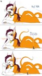 3_panel_comic anthro breasts dialogue exclamation_point extreme_size_difference eyes_closed featureless_breasts female fully_inside fur group inside_mouth inside_stomach licking licking_lips lying macro male male/female micro neck_bulge on_front on_tongue open_mouth orange_body orange_fur simple_background size_difference swallowing text tongue tongue_out trio vore white_background white_body white_fur allsonwa ada_(allsonwa) vison_(allsonwa) canid canine dipodid fox jerboa lagomorph leporid mammal rabbit rodent comic english_text hi_res