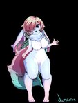 anthro breasts female fur genitals hair looking_at_viewer nipples nude pussy simple_background solo standing lunimoonvb luni_moon lagomorph leporid mammal rabbit alpha_channel hi_res