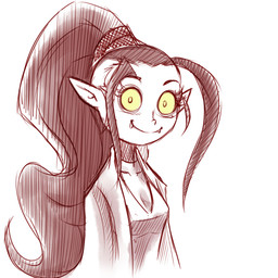 alternative_fashion breasts cleavage clothed clothing ear_tails fangs female goth humanoid_pointy_ears looking_at_viewer not_furry pointy_ears simple_background small_breasts smile solo teeth trad_goth white_background yellow_eyes plagueofgripes school_for_vampires gruftine humanoid vampire 1:1 2016 hi_res