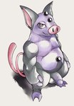 anthro anthrofied balls belly flaccid foreskin genitals grin looking_at_viewer male musclegut muscular muscular_anthro muscular_male penis slightly_chubby slightly_chubby_male smile solo unretracted_foreskin conditional_dnp draite nintendo pokemon generation_3_pokemon grumpig mammal pokemon_(species) suid suine