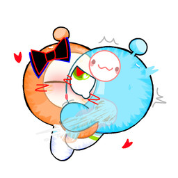 ambiguous_gender blush bodily_fluids duo genital_fluids genitals kissing oral penetration penile penile_penetration penis simple_background tongue eggy_party eggy 1:1