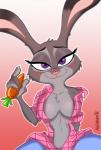 anthro arm_tuft bedroom_eyes blush breasts carrot carrot_pen cheek_tuft chest_tuft cleavage clothed clothing dipstick_ears ear_markings elbow_tuft eyelashes facial_tuft female flannel food fur gradient_background grey_body grey_fur half-closed_eyes holding_carrot holding_food holding_object holding_pen holding_vegetable holding_writing_utensil looking_at_viewer multicolored_ears narrowed_eyes off_shoulder open_clothing open_shirt open_topwear pen plant purple_eyes seductive shirt simple_background smile solo teasing themed_object topwear tuft vegetable writing_utensil allannocte disney zootopia judy_hopps lagomorph leporid mammal rabbit 2017 hi_res