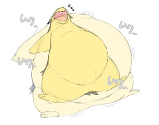 ambiguous_gender belly blue_body feral immobile morbidly_obese obese overweight sleeping solo weight_gain yellow_belly zephy_03 nintendo pokemon generation_2_pokemon pokemon_(species) typhlosion