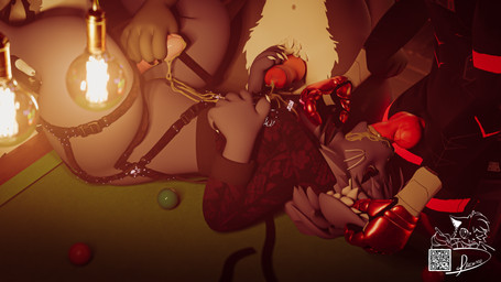 anthro bar billiard_table bodily_fluids breed breeding_slave cum cum_drip cum_in_ass cum_in_mouth cum_inside cum_on_face cum_on_penis cumshot dripping ears_back ejaculation front_view furniture gangbang genital_fluids genitals group group_sex indoor_sex kemono knot knotted_penis lambielord2 male male/male penis pivoted_ears sex shikitouchy table greykibbyad avian bird corvid corvus_(genus) felid feline mammal mayu_(azuki) oscine passerine raven 16:9 3d_(artwork) 4k absurd_res digital_media_(artwork) hi_res huge_filesize widescreen