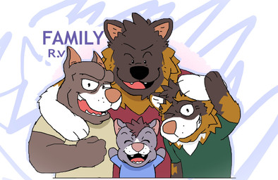 anthro group male male/male fake_voff ruff_bull ruffus_bull ruven_cruzado voff_akita akita american_akita canid canine canis domestic_dog mammal pit_bull spitz absurd_res hi_res