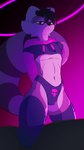 abs anthro belly bulge clothed clothing femboy feminine feminine_pose hands_behind_back legwear looking_at_viewer male navel panties simple_background solo squish thigh_highs thigh_squish underwear mehtrashycoon meme_clothing paggi_outfit mammal procyonid raccoon 4k 9:16 absurd_res hi_res meme