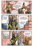 anthro boneitis clothed clothing comic deer dialogue duo english_text foreplay gene_trifell gouache_(artwork) hi_res male male/male mammal midriff mustelid new_world_deer otter painting_(artwork) raised_clothing raised_shirt raised_topwear riley_(boneitis) river_otter shirt shirt_up speech_bubble text topless topless_male topwear traditional_media_(artwork) undressing white-tailed_deer