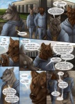 2012 angry anthro black_nose blue_bottomwear blue_clothing blue_eyes blue_jacket blue_pants blue_topwear bottomwear brown_body brown_eyes brown_fur brown_nose brown_tail canid canine canis clothed clothing comic dialogue drama ear_piercing ellipsis english_text fully_clothed fur grey_body grey_fur group hand_in_pocket hyena jacket lagomorph leporid lou_(rukis) male mammal open_clothing open_jacket open_mouth open_smile open_topwear outside pants piercing pockets rabbit reis rukis slightly_chubby smile speech_bubble spotted_hyena tail tan_body tan_clothing tan_fur tan_shirt tan_topwear text topwear wolf yellow_eyes