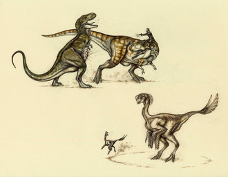 ambiguous_gender blood bodily_fluids feral fight group gun handgun pistol pubic_boot ranged_weapon riding simple_background straddling tail_muscles tailbutt weapon himmapaan dinosaur human mammal prehistoric_species reptile scalie theropod tyrannosaurid tyrannosauroid tyrannosaurus tyrannosaurus_rex hi_res source_request unavailable_at_source