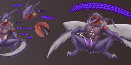 2_penises 3_toes abs anal anal_masturbation anal_orgasm anal_penetration animal_genitalia animal_penis antennae_(anatomy) anthro balls black_hair bodily_fluids cetacean_genitalia cetacean_penis claws cum cum_drip cum_while_penetrated dialogue dildo dildo_in_ass dildo_insertion dildo_sitting dripping ejaculation erection feet fur genital_fluids genital_slit genitals green_eyes growth hair hands-free hemipenes human_to_anthro male male_penetrated masturbation mid_transformation multi_genitalia multi_penis muscular muscular_anthro muscular_male nude nude_anthro nude_male object_in_ass orgasm pecs penetration penis prostate prostate_orgasm prostate_with_heart purple_body riding_dildo sex_toy sex_toy_in_ass sex_toy_insertion simple_background sitting solo species_transformation spikes spread_legs spreading tapering_penis text toes transformation transformation_sequence wings diethyl league_of_legends riot_games tencent kha'zix_(lol) arthropod human insect mammal void_monster absurd_res english_text hi_res long_image wide_image