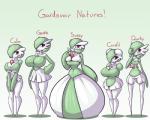 5:4 big_breasts breast_size_difference breasts brown_eyes calm_gardevoir_(limebreaker) careful_gardevoir_(limebreaker) cleavage clothed clothing english_text eyelashes fan_character female gardevoir generation_3_pokemon gentle_gardevoir_(limebreaker) group hair hi_res huge_breasts larger_female limebreaker lineup looking_at_viewer nintendo not_furry partially_clothed pokemon pokemon_(species) quirky_gardevoir_(limebreaker) sassy_gardevoir_(limebreaker) size_difference smaller_female text thick_thighs wide_hips