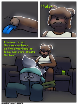 anthro bodily_fluids cheating_girlfriend dialogue duo fellatio female foreskin foreskin_play frenulum_lick furniture genital_fluids genitals infidelity male male/female oral partially_retracted_foreskin penile penis sex sofa text tongue_in_foreskin vaginal_fluids connorsconnor no_nut_november barley_(connorsconnor) conley bear hybrid mammal 3:4 colored comic english_text hi_res meme shaded
