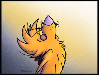 anthro biped buckteeth eyes_closed feet fingers fur gradient_background male purple_nose semi-anthro side_view simple_background teeth whiskers yellow_body yellow_fur johnofe nickelodeon the_angry_beavers norbert_beaver beaver mammal rodent absurd_res half-length_portrait hi_res portrait