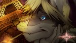 anthro blonde_hair blue_eyes brown_body brown_fur drugs eiffel_tower fur glistening glistening_eyes hair hand_on_cheek male marijuana open_mouth paris smile solo tan_body tan_fur teeth_showing ayato heathen_city owen_zelazny canid canine canis mammal wolf