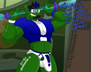 anthro briefs bulge clothing crop_top double_edge_sword ear_piercing ear_ring eyewear facial_hair forge_(hearth) genitals glasses goatee gunblade hair hammer male mirror multicolored_hair muscular nipple_outline nipple_piercing nipple_ring nipples pecs penis piercing ring_piercing shield shirt smile solo t-shirt tools topwear tusks underwear conditional_dnp notkastar final_fantasy final_fantasy_ix final_fantasy_viii square_enix hilgar_(notkastar) orc 5:4
