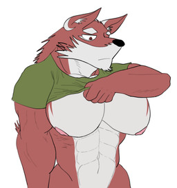 5_fingers abs anthro barazoku big_muscles big_pecs clothing fingers huge_muscles huge_pecs hyper hyper_muscles hyper_pecs male muscular nipples pecs solo undressing remorselesssinner adam_mickejust_(remorselesssinner) canid canine canis mammal red_wolf wolf digital_media_(artwork)