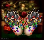 anthro christmas_decorations christmas_lights feet foot_focus holidays male pawpads paws solo nharita-chan christmas cain_the_dingo canid canine canis dingo mammal tag_(disambiguation) hi_res