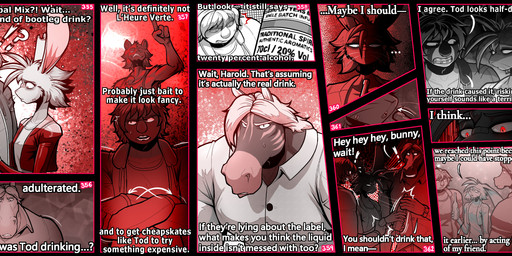 alcohol alcohol_bottle anthro argument beverage beverage_bottle bottle container dialogue female group male muscular muscular_male size_difference slightly_chubby slightly_chubby_female slim_female substance_intoxication text softbunnyhouse cleonoris_saris fatima_coco tod_(softbunnyhouse) equid equine horse hyena lagomorph leporid mammal pilosan rabbit sloth xenarthran absurd_res comic english_text hi_res