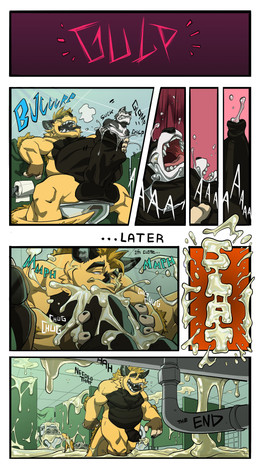 anthro balls bathroom big_balls bodily_fluids bone bones_in_cum bulge cock_vore cum cum_flooding cum_in_mouth cum_inside digestion drinking drinking_cum duo excessive_cum excessive_genital_fluids fatal_vore genital_fluids genitals hyper hyper_cum male male/male orgasm penile penis public_restroom skull tail uvula vore effee_draws mythology dergun canid canine dragon fox hybrid mammal mythological_creature mythological_scalie scalie comic hi_res