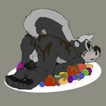 anthro anus balls black_penis candy chocolate dessert food food_fetish food_play fruit genitals male penis plant solo anonymous_artist hollo_nut looney_tunes warner_brothers pepe_le_pew mammal mephitid skunk 1:1