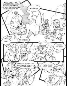 anthro bloodshot_eyes bomber_jacket bruised buckteeth chest_tuft cloud dazed female hair head_tuft male oh_no ponytail realization teeth text tuft wings chris_fischer chip_'n_dale_rescue_rangers disney chip_(disney) dale_(disney) foxglove_(cdrr) monterey_jack_(cdrr) tammy_squirrel zipper_(cdrr) arthropod bat chipmunk fly_(animal) ground_squirrel insect mammal mouse murid murine rodent sciurid tree_squirrel english_text hi_res monochrome