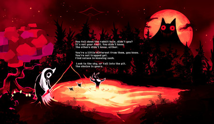 anthro fishing_rod forest group hair lake plant red_sky sky text tree trio white_hair playcenter deltarune five_nights_at_freddy's five_nights_at_freddy's_world scottgames undertale_(series) friend_(deltarune) roaring_knight domestic_cat felid feline felis mammal 2025 absurd_res english_text hi_res