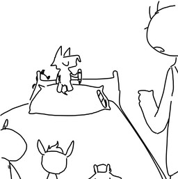 bed clothed clothing female furniture male pencil_(object) plushie simple_background the_weaver toybox_pals anon colt_(weaver) mr._wolf_(toybox_pals) ms._tiger_(toybox_pals) nurse_giraffe_(toybox_pals) princess_hippo_(toybox_pals) canid canine canis common_hippopotamus equid equine felid giraffe giraffid hippopotamid horse human mammal pantherine tiger wolf black_and_white comic monochrome