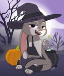 anthro butt candy cauldron clothing dessert female food half-closed_eyes hat headgear headwear holidays kneeling logo lollipop looking_at_viewer moon narrowed_eyes open_mouth open_smile panties plant pumkin purple_eyes scut_tail short_tail smile solo tail tree underwear witch_hat dm29 disney halloween zootopia judy_hopps european_rabbit lagomorph leporid mammal oryctolagus rabbit 2024 5:6 artist_logo signature