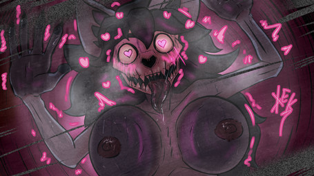 against_surface big_breasts blush blush_lines bodily_fluids bone breasts drooling female heart_eyes heart_symbol motion_lines nipples nude on_glass on_screen saliva static tongue destruteka scp_foundation scp-1471-a malo 16:9 hi_res widescreen